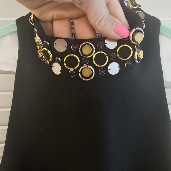 Elizabeth and James Halter Mini Dress embellished collar sz 2 - Picture 5 of 13